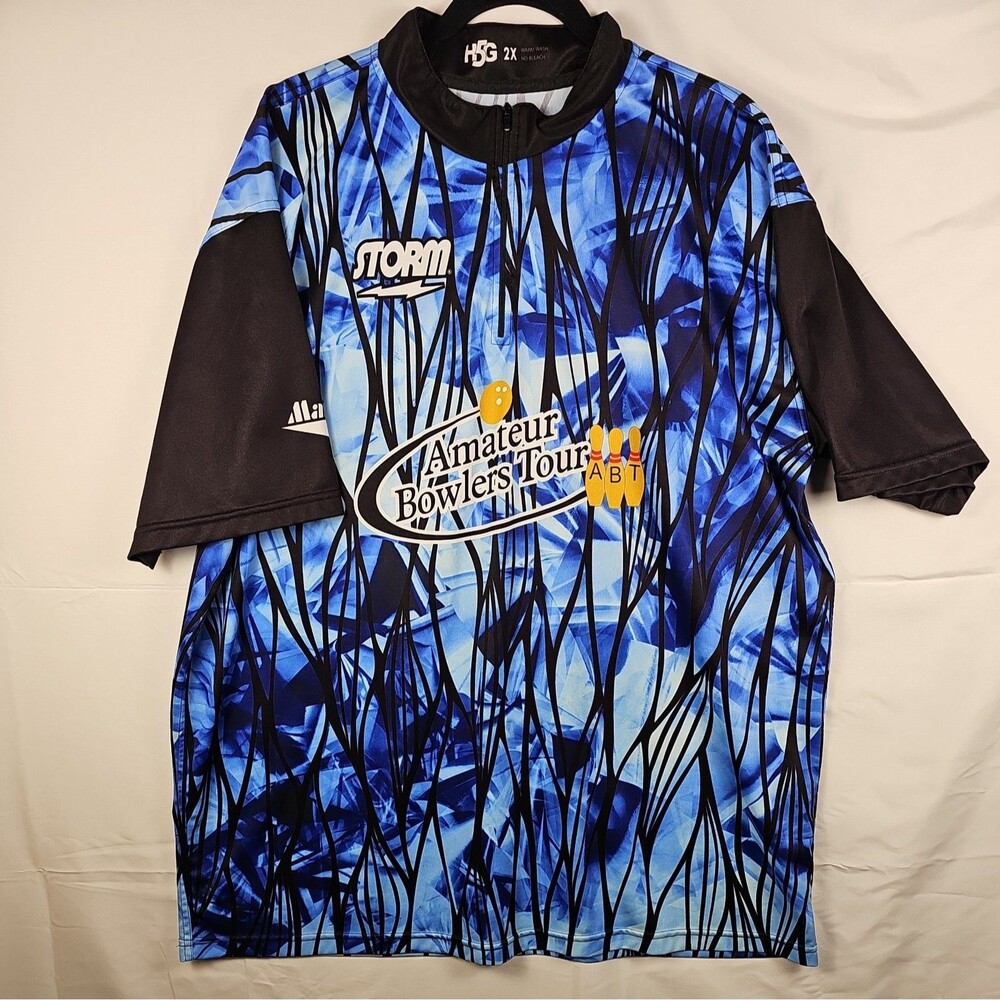 Storm American Bowling Congress Tournament Bowling Jersey Shirt Men 2X Blue